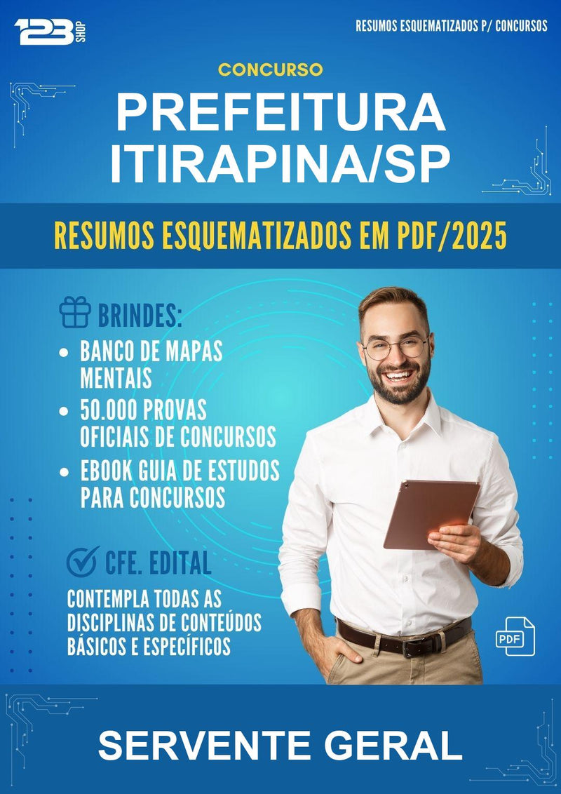 Resumos Esquematizados para o Concurso Prefeitura Itirapina/SP para Servente Geral