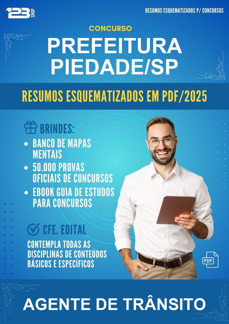 Resumos Esquematizados para o Concurso Prefeitura Piedade/SP para Agente de Trânsito