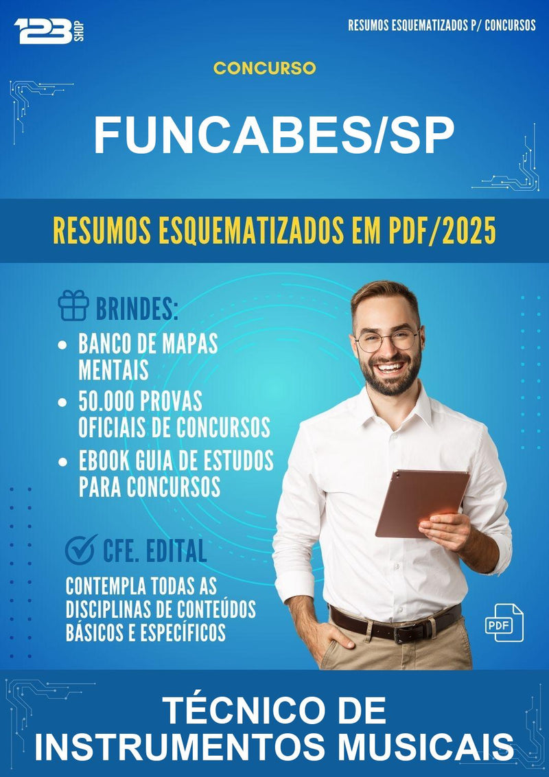 Resumos Esquematizados para o Concurso Funcabes/SP para Técnico de Instrumentos Musicais