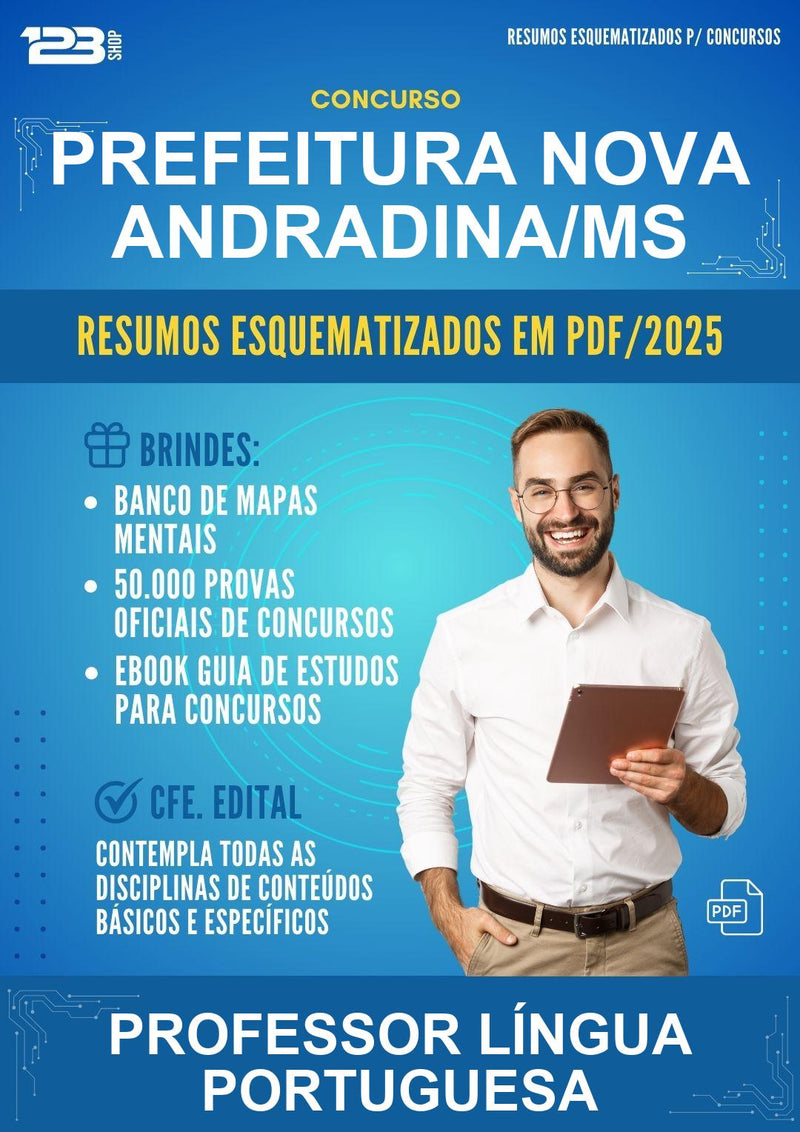 Resumos Esquematizados para o Concurso Prefeitura Nova Andradina/MS para Professor Língua Portuguesa