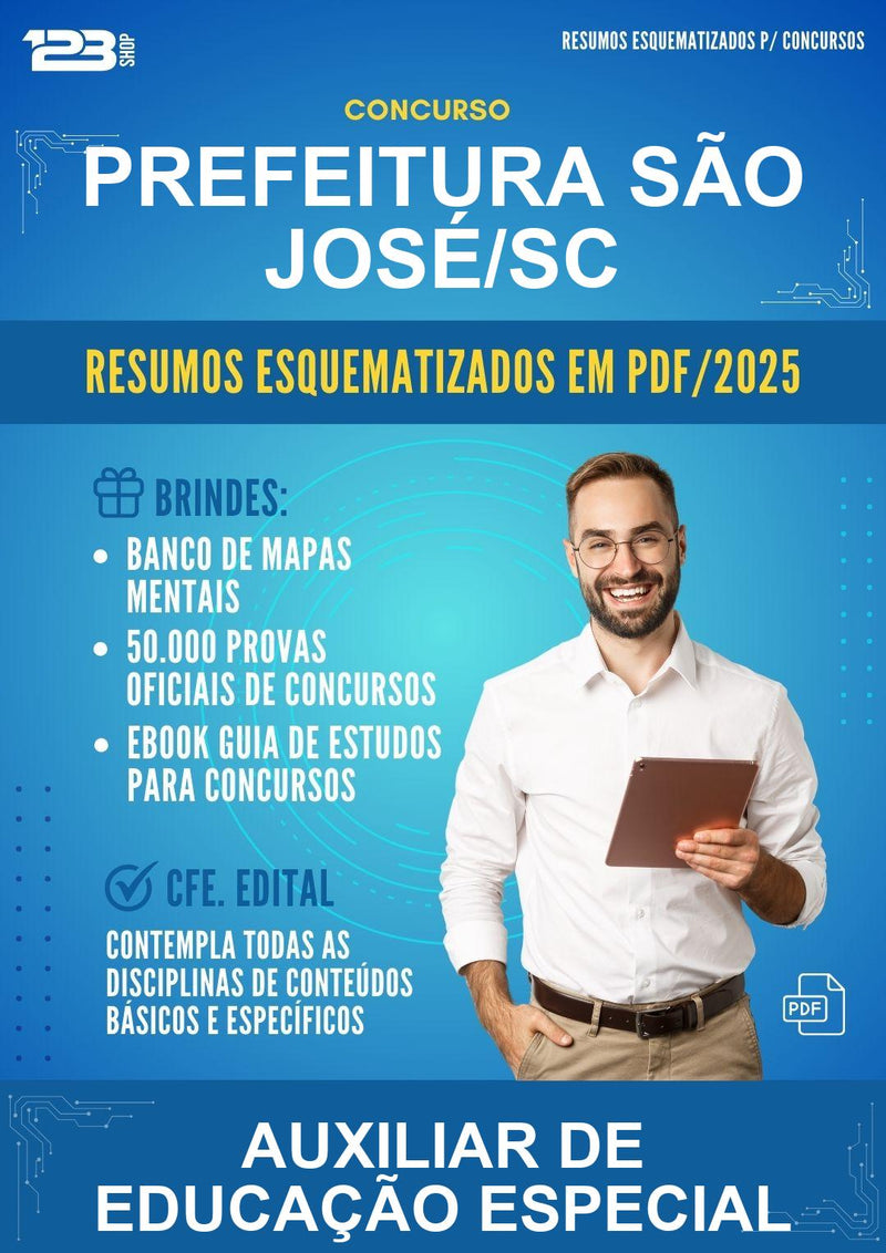 Resumos Esquematizados para o Concurso Prefeitura São José/SC para Auxiliar de Educação Especial