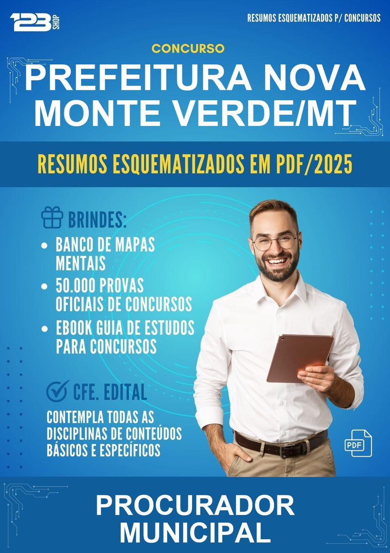 Resumos Esquematizados para o Concurso Prefeitura Nova Monte Verde/MT para Procurador Municipal