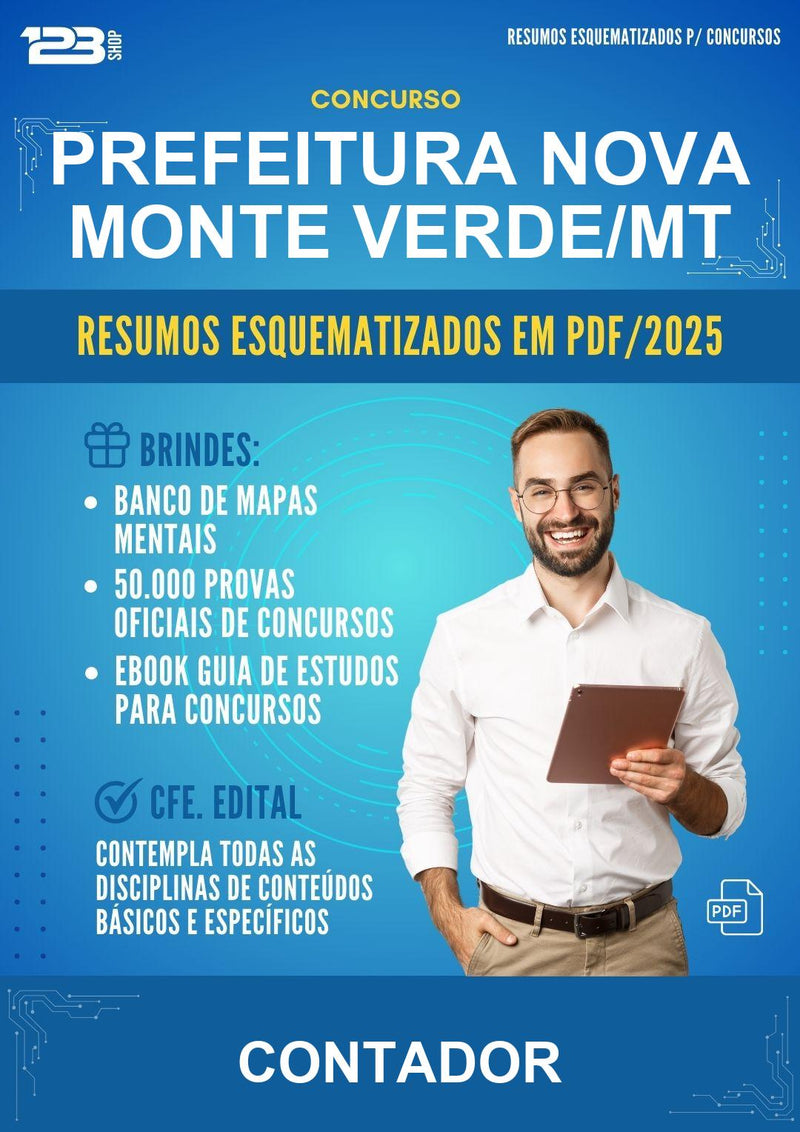 Resumos Esquematizados para o Concurso Prefeitura Nova Monte Verde/MT para Contador