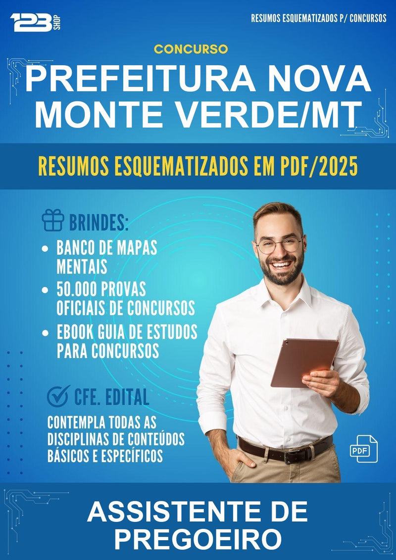 Resumos Esquematizados para o Concurso Prefeitura Nova Monte Verde/MT para Assistente de Pregoeiro