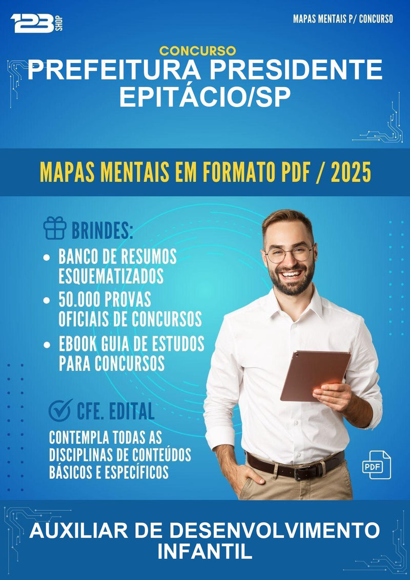 Mapas Mentais para o Concurso Prefeitura Presidente Epitácio/SP para Auxiliar de Desenvolvimento Infantil