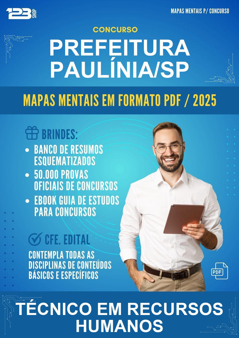 Mapas Mentais para o Concurso Prefeitura Paulínia/SP para Técnico Em Recursos Humanos