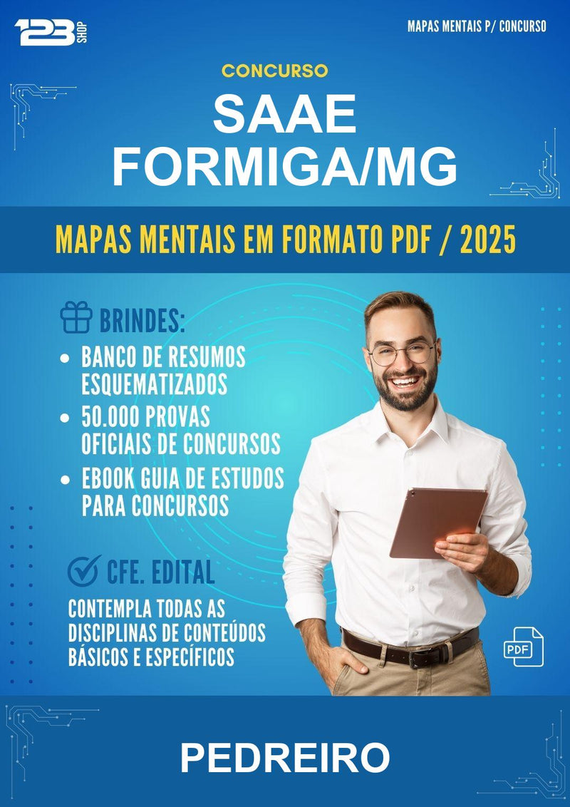 Mapas Mentais para o Concurso Saae Formiga/MG para Pedreiro