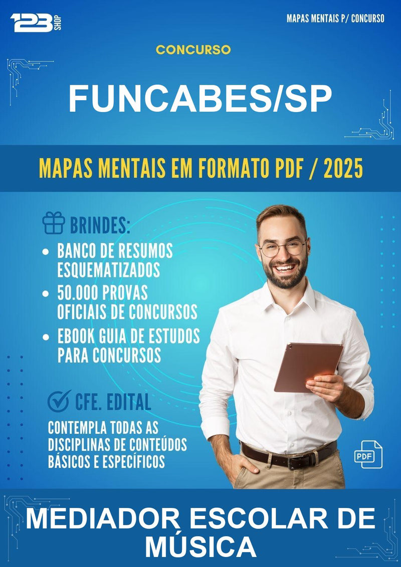 Mapas Mentais para o Concurso Funcabes/SP para Mediador Escolar de Música
