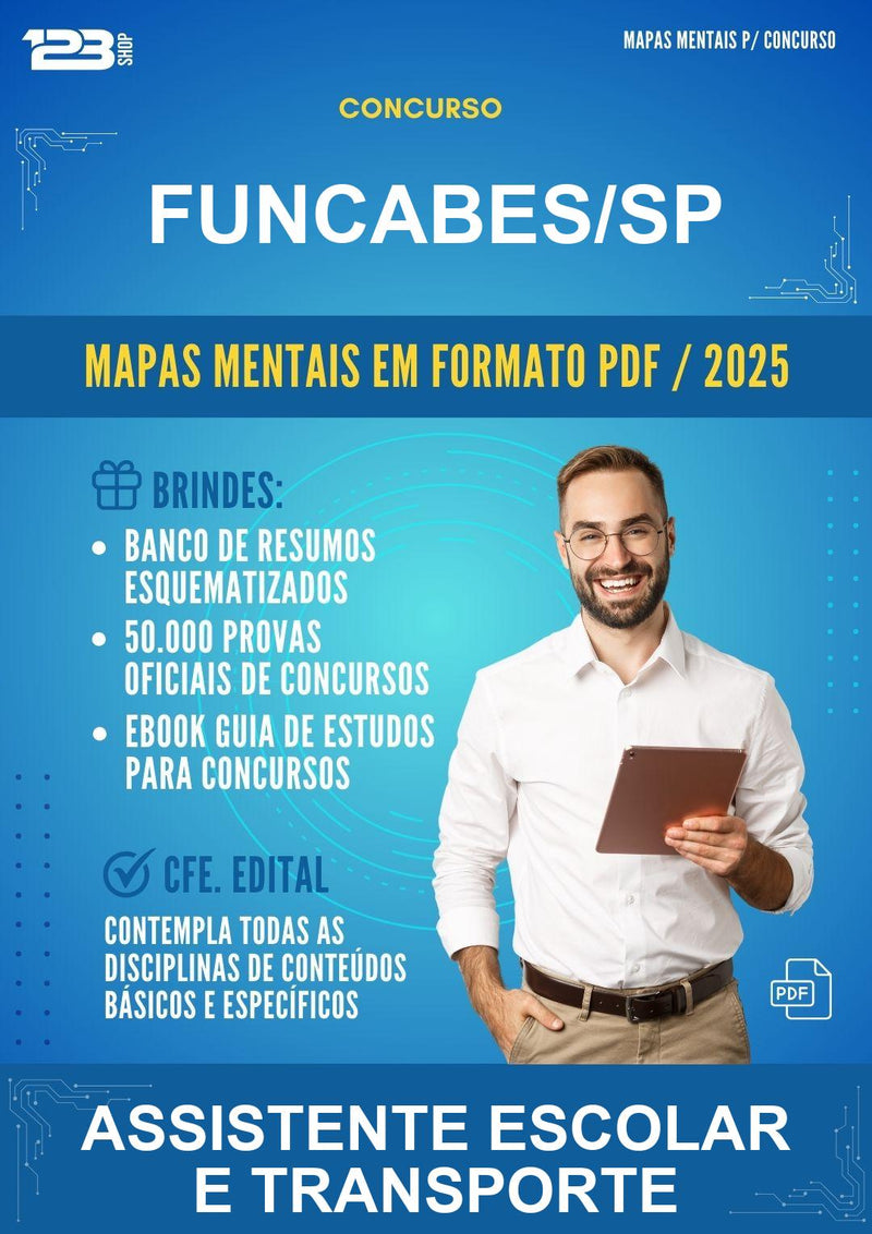 Mapas Mentais para o Concurso Funcabes/SP para Assistente Escolar E Transporte