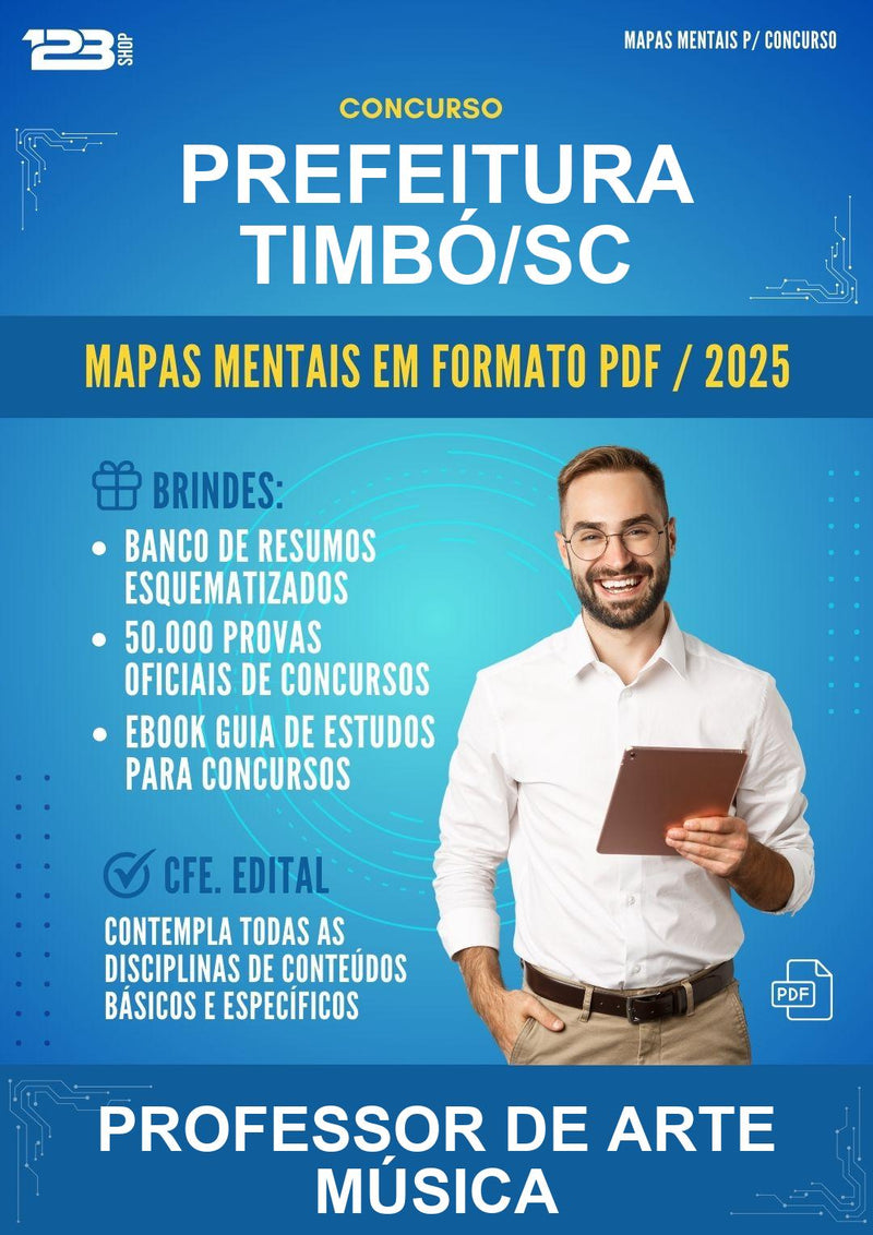 Mapas Mentais para o Concurso Prefeitura Timbó/SC para Professor de Arte Música