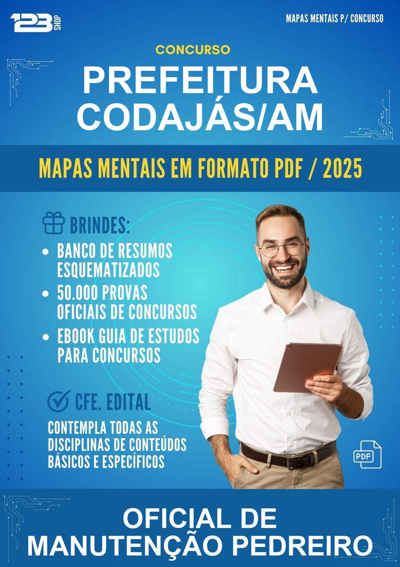 Mapas Mentais para o Concurso Prefeitura Codajás/AM para Oficial de Manutenção Pedreiro
