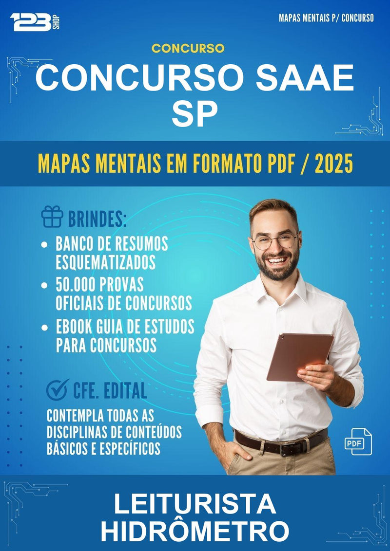 Mapas Mentais para o Concurso Saae Sp para Leiturista Hidrômetro