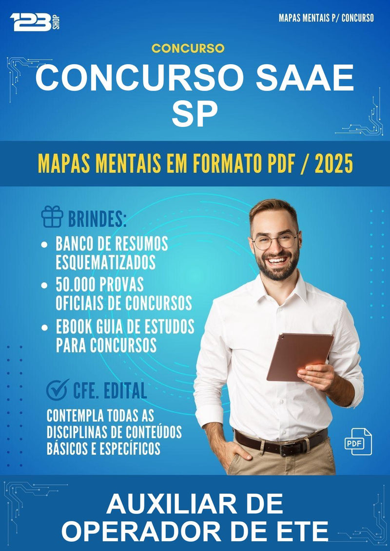 Mapas Mentais para o Concurso Saae Sp para Auxiliar de Operador de Ete