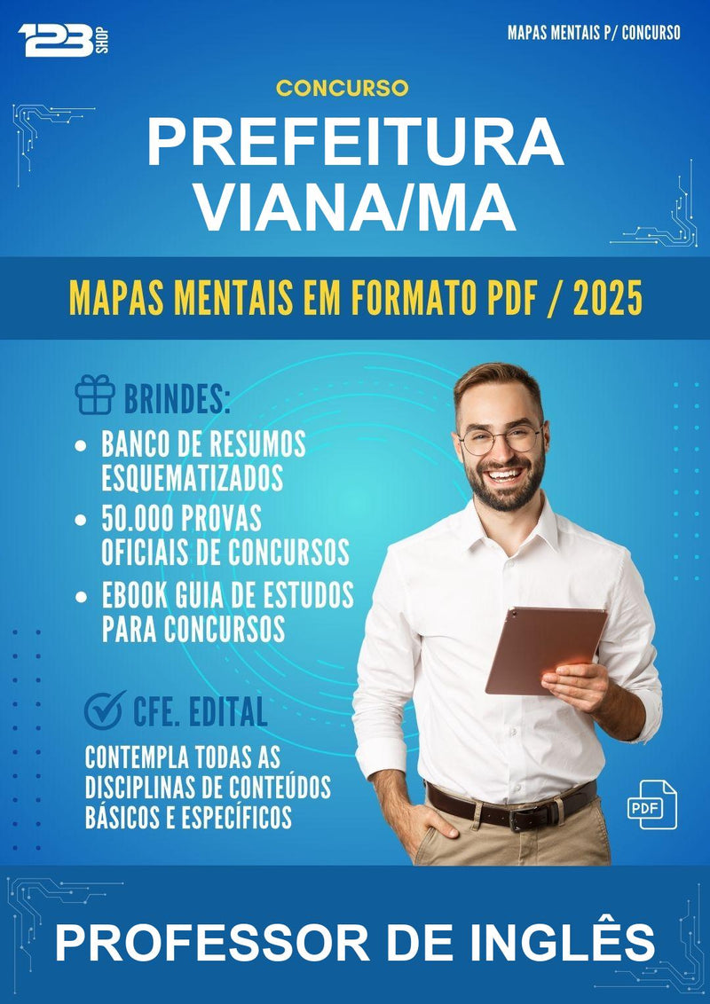 Mapas Mentais para o Concurso Prefeitura Viana/MA para Professor de Inglês