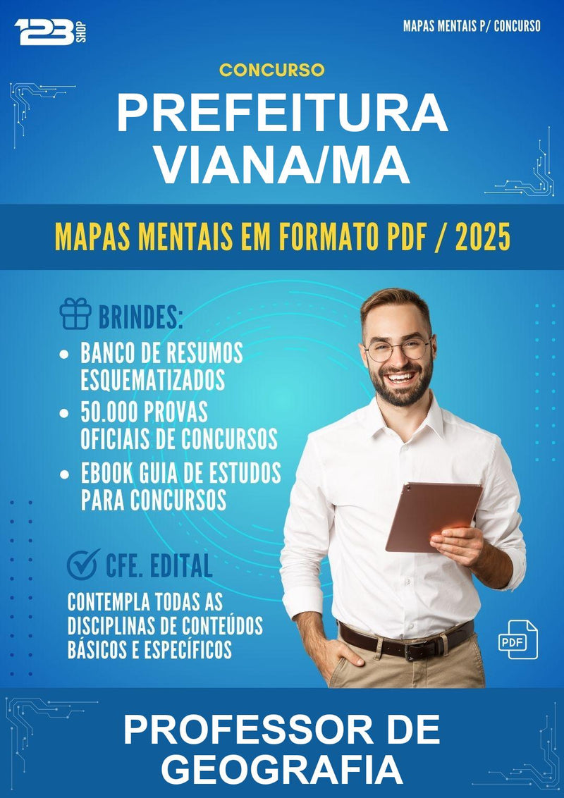 Mapas Mentais para o Concurso Prefeitura Viana/MA para Professor de Geografia