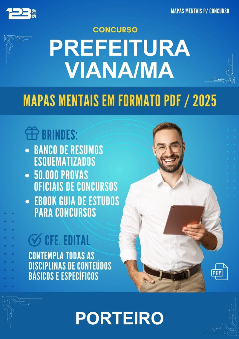 Mapas Mentais para o Concurso Prefeitura Viana/MA para Porteiro