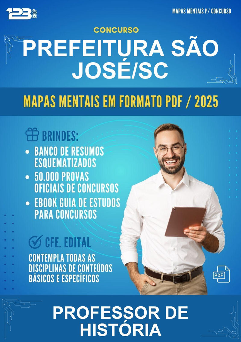 Mapas Mentais para o Concurso Prefeitura São José/SC para Professor de História