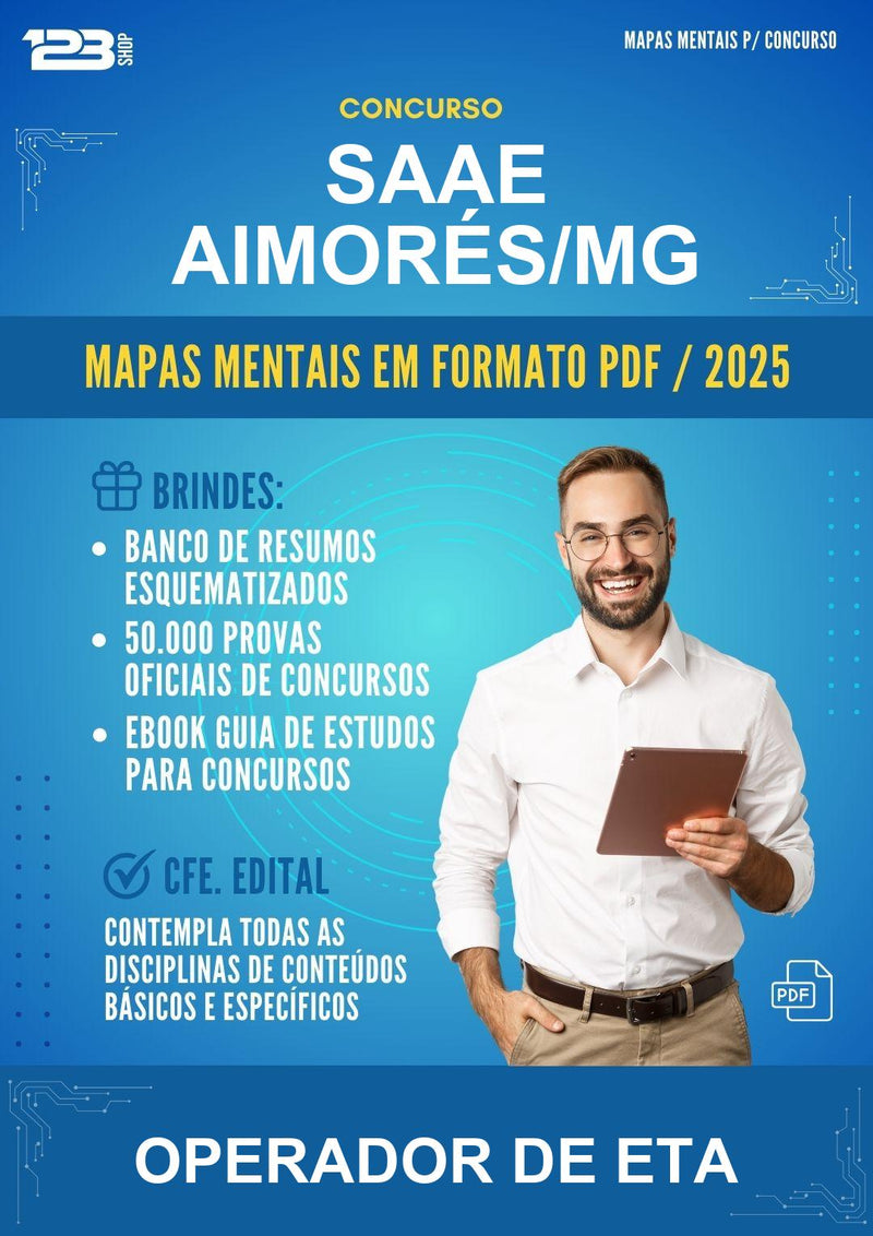 Mapas Mentais para o Concurso Saae Aimorés/MG para Operador de Eta