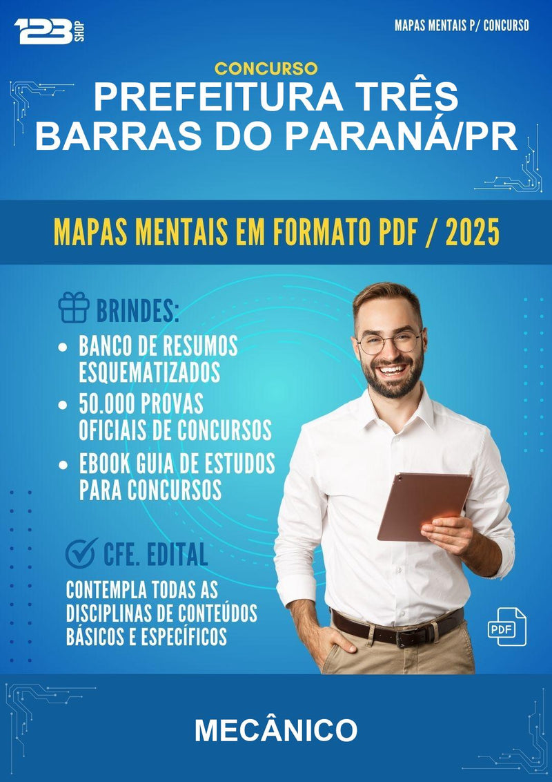 Mapas Mentais para o Concurso Prefeitura Três Barras do Paraná/PR para Mecânico