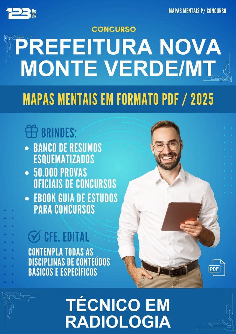 Mapas Mentais para o Concurso Prefeitura Nova Monte Verde/MT para Técnico Em Radiologia