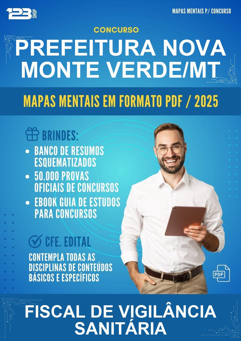 Mapas Mentais para o Concurso Prefeitura Nova Monte Verde/MT para Fiscal de Vigilância Sanitária
