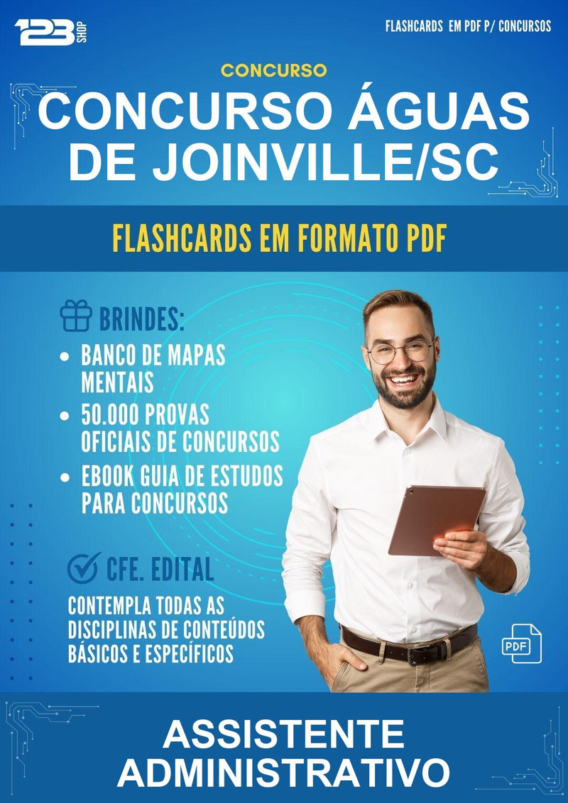 Flashcards em PDF para o Concurso Águas de Joinville/SC para Assistente Administrativo - 1000 Flashcards