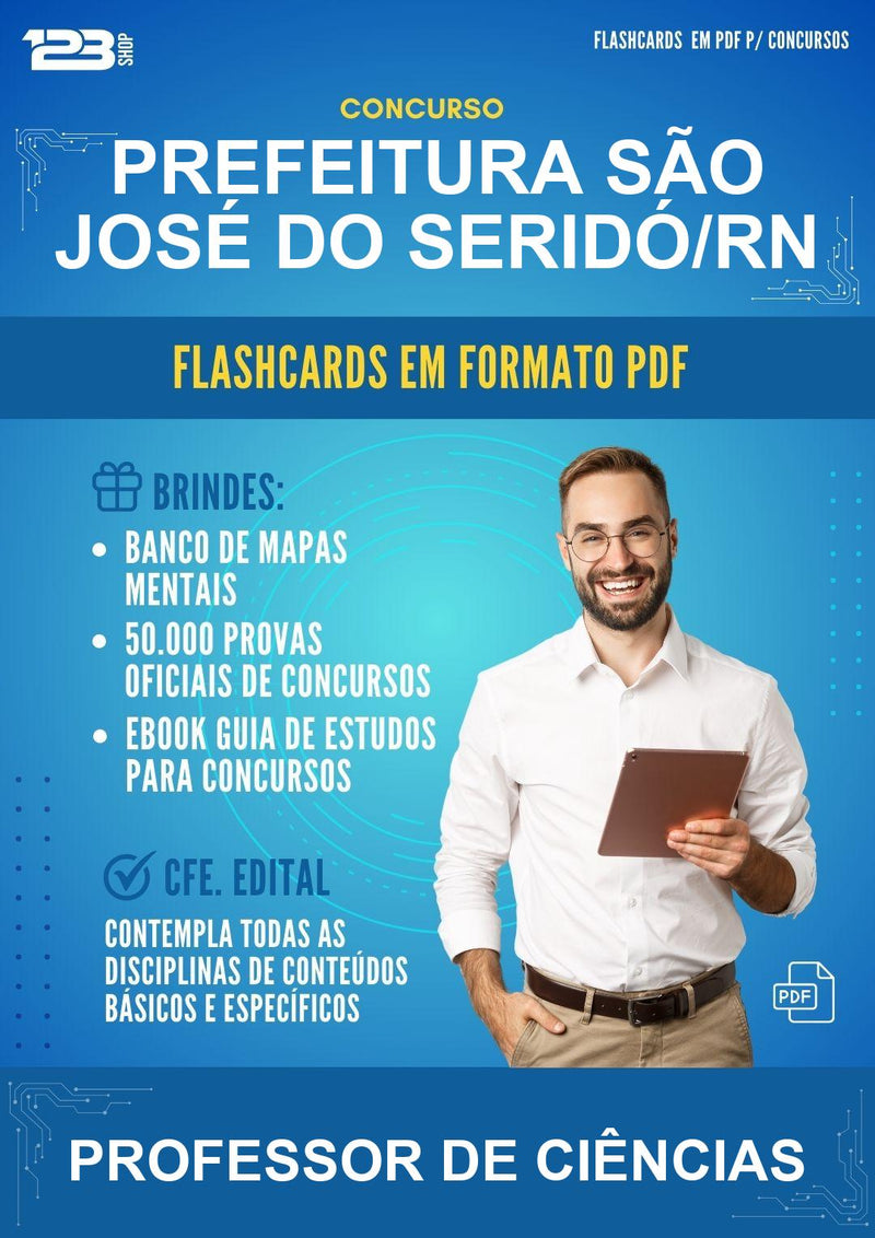 Flashcards em PDF para o Concurso Prefeitura São José do Seridó/RN para Professor de Ciências - 1000 Flashcards