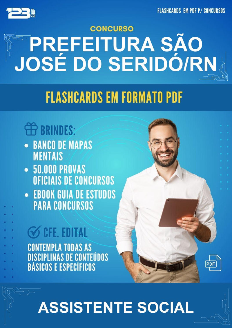 Flashcards em PDF para o Concurso Prefeitura São José do Seridó/RN para Assistente Social - 1000 Flashcards