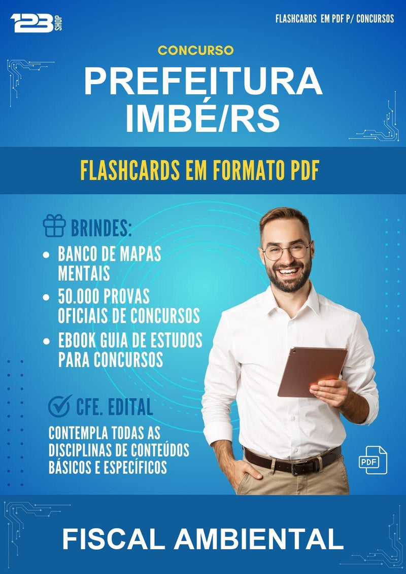 Flashcards em PDF para o Concurso Prefeitura Imbé/RS para Fiscal Ambiental - 1000 Flashcards