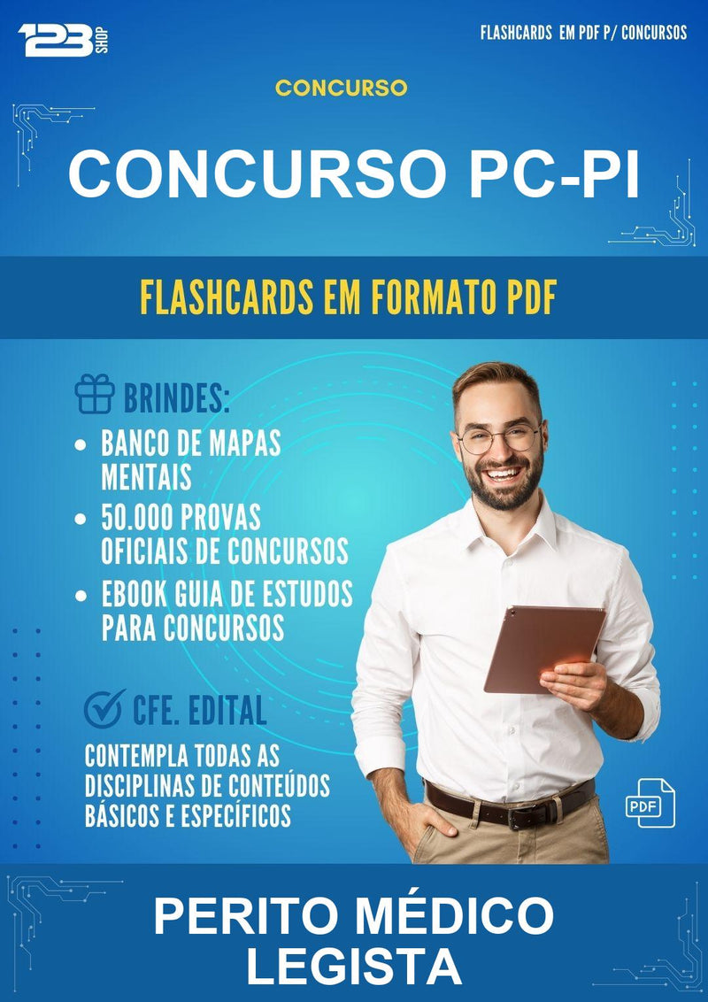 Flashcards em PDF para o Concurso Pc-pi para Perito Médico Legista - 1000 Flashcards