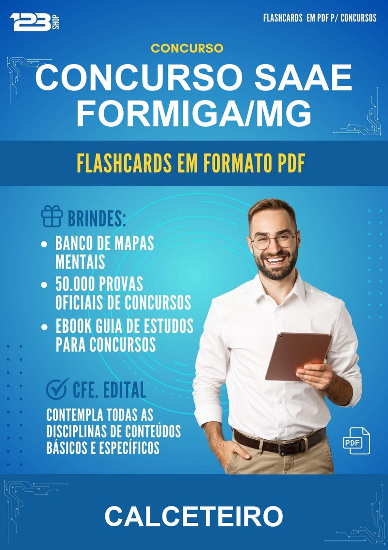 Flashcards em PDF para o Concurso Saae Formiga/MG para Calceteiro - 1000 Flashcards
