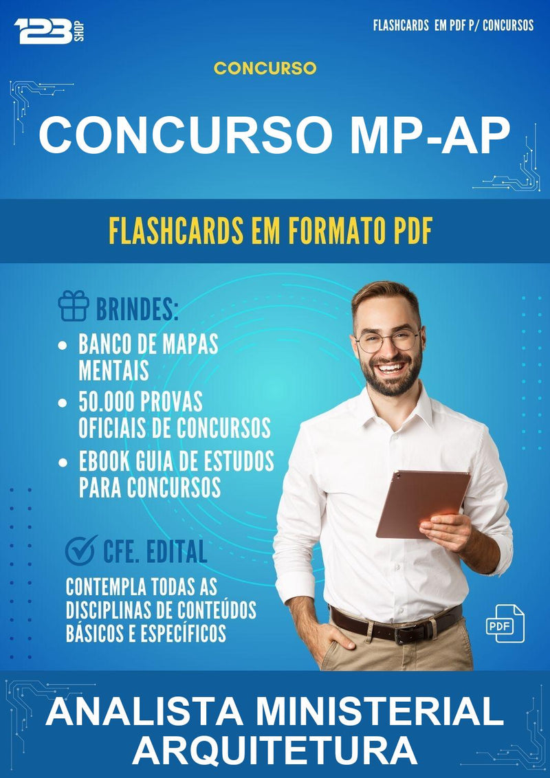 Flashcards em PDF para o Concurso Mp-ap para Analista Ministerial Arquitetura - 2000 Flashcards