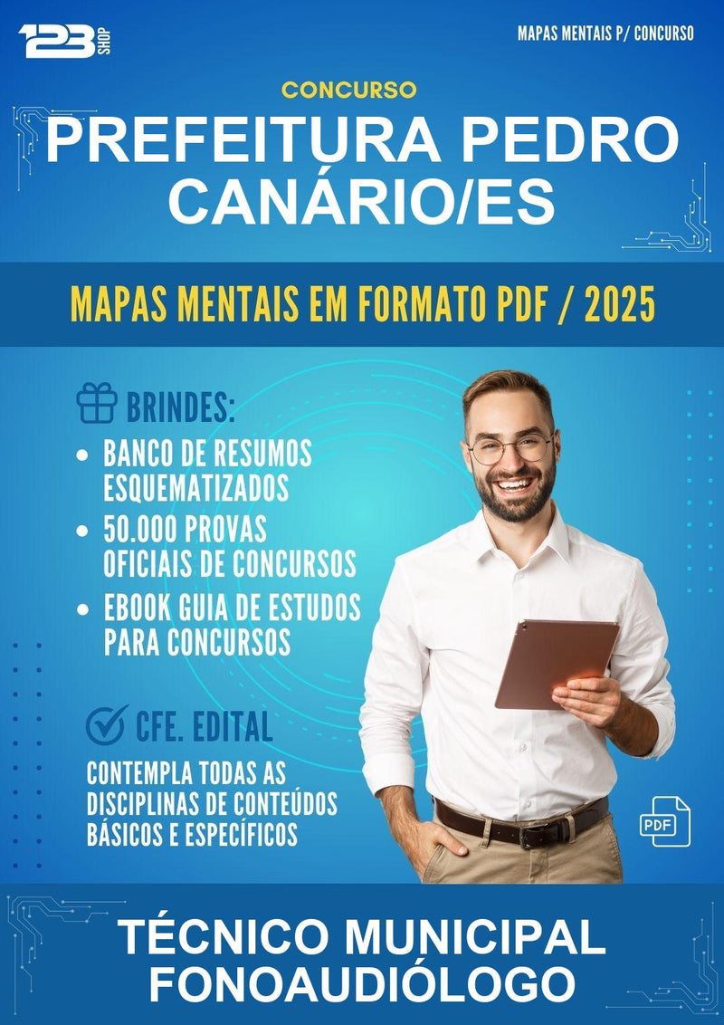 Mapas Mentais para o Concurso Prefeitura Pedro Canário/ES para Técnico Municipal Fonoaudiólogo