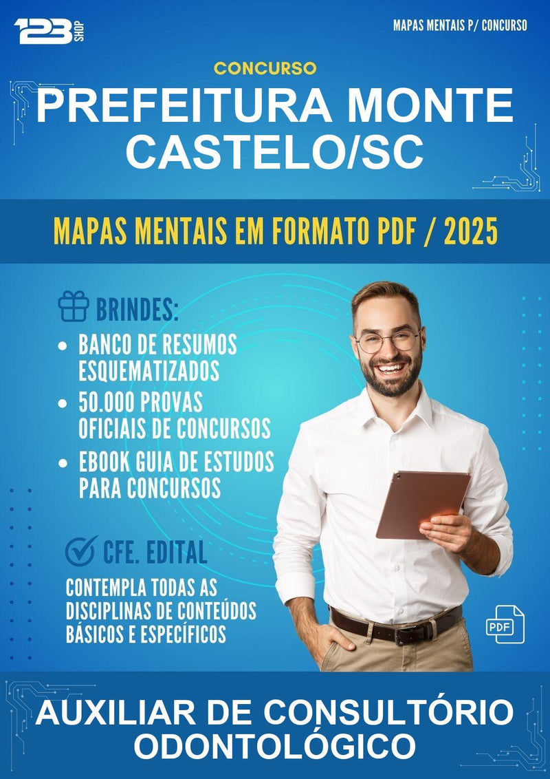 Mapas Mentais para o Concurso Prefeitura Monte Castelo/SC para Auxiliar de Consultório Odontológico