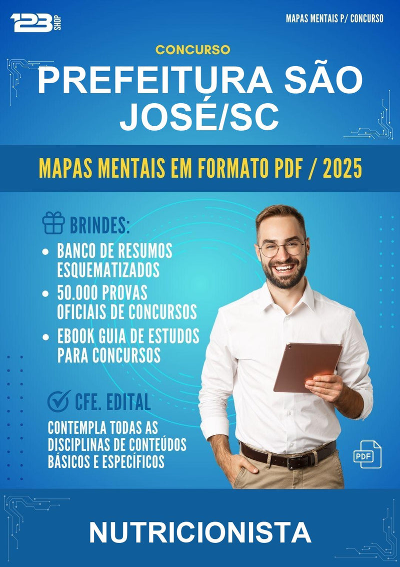 Mapas Mentais para o Concurso Prefeitura São José/SC para Nutricionista