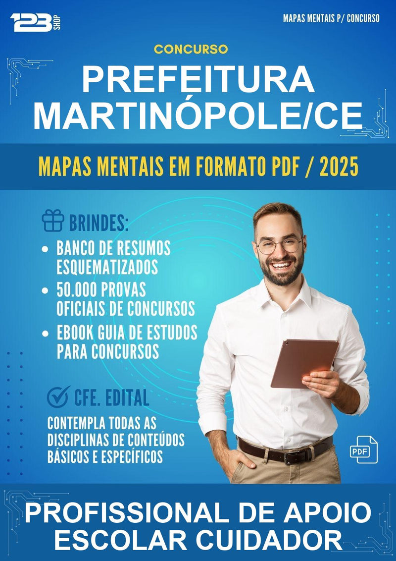 Mapas Mentais para o Concurso Prefeitura Martinópole/CE para Profissional de Apoio Escolar Cuidador