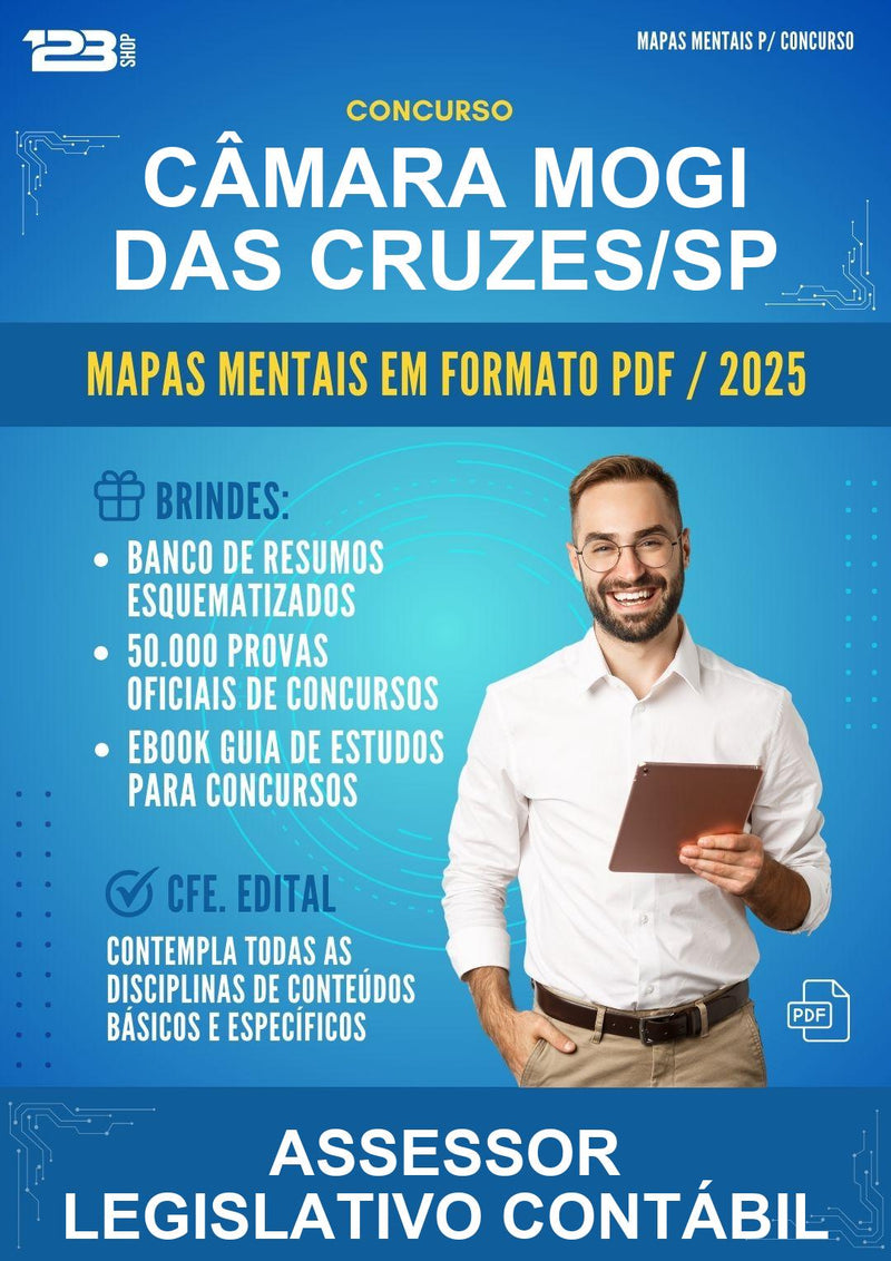 Mapas Mentais para o Concurso Câmara Mogi das Cruzes/SP para Assessor Legislativo Contábil