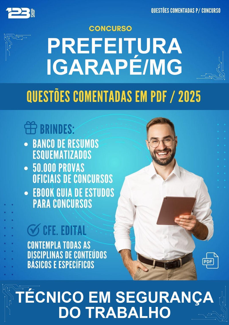 Questões Comentadas para o Concurso Prefeitura Igarapé/MG para Técnico Em Segurança do Trabalho - 1000 Questões