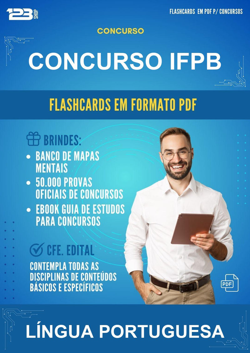 Flashcards em PDF para o Concurso Ifpb para Língua Portuguesa - 400 Flashcards