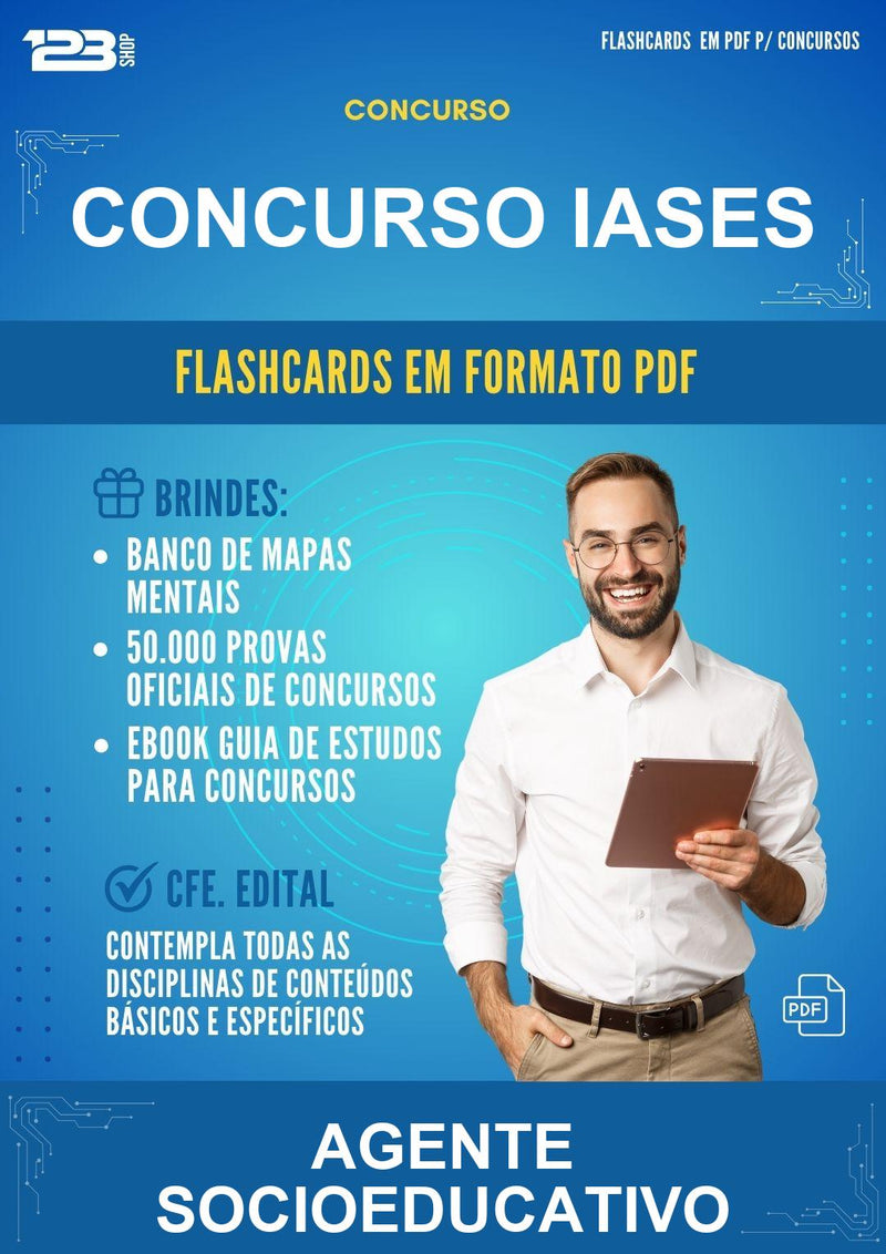 Flashcards em PDF para o Concurso Iases para Agente Socioeducativo - 400 Flashcards