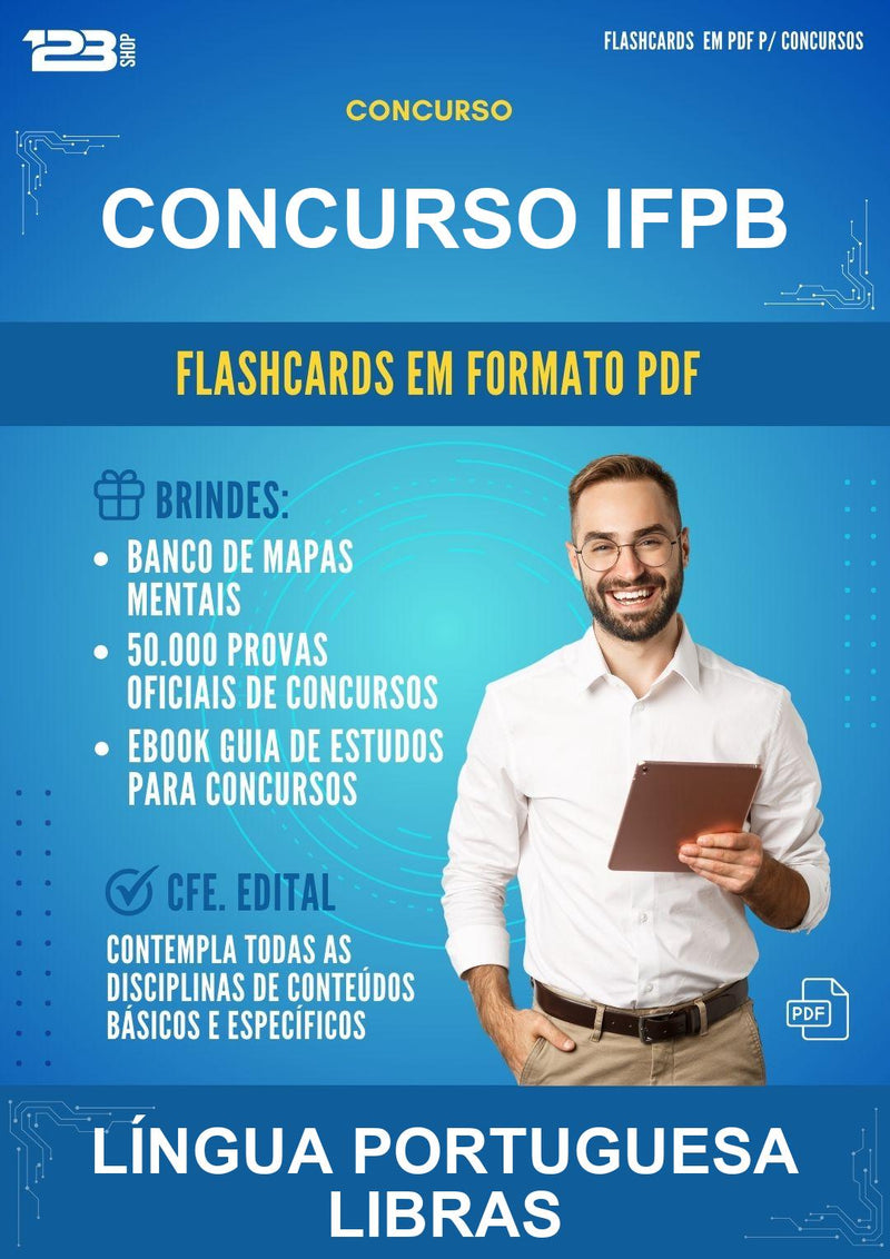 Flashcards em PDF para o Concurso Ifpb para Língua Portuguesa Libras - 1000 Flashcards