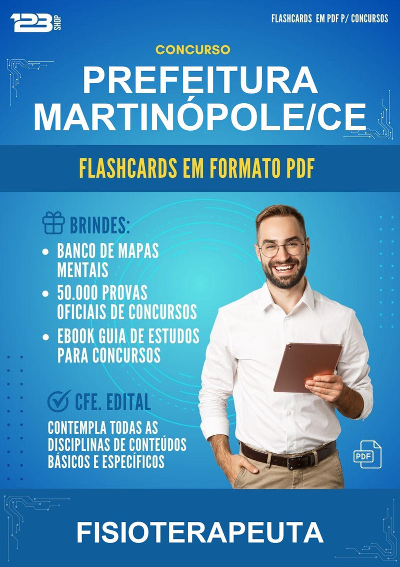 Flashcards em PDF para o Concurso Prefeitura Martinópole/CE para Fisioterapeuta - 1000 Flashcards
