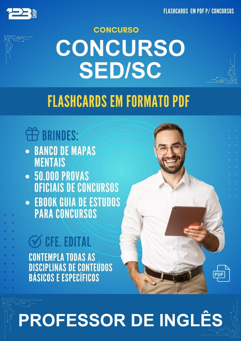 Flashcards em PDF para o Concurso Sed/SC para Professor de Inglês - 2000 Flashcards