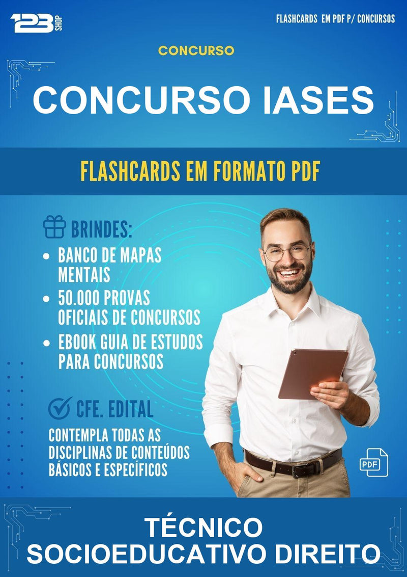 Flashcards em PDF para o Concurso Iases para Técnico Socioeducativo Direito - 2000 Flashcards