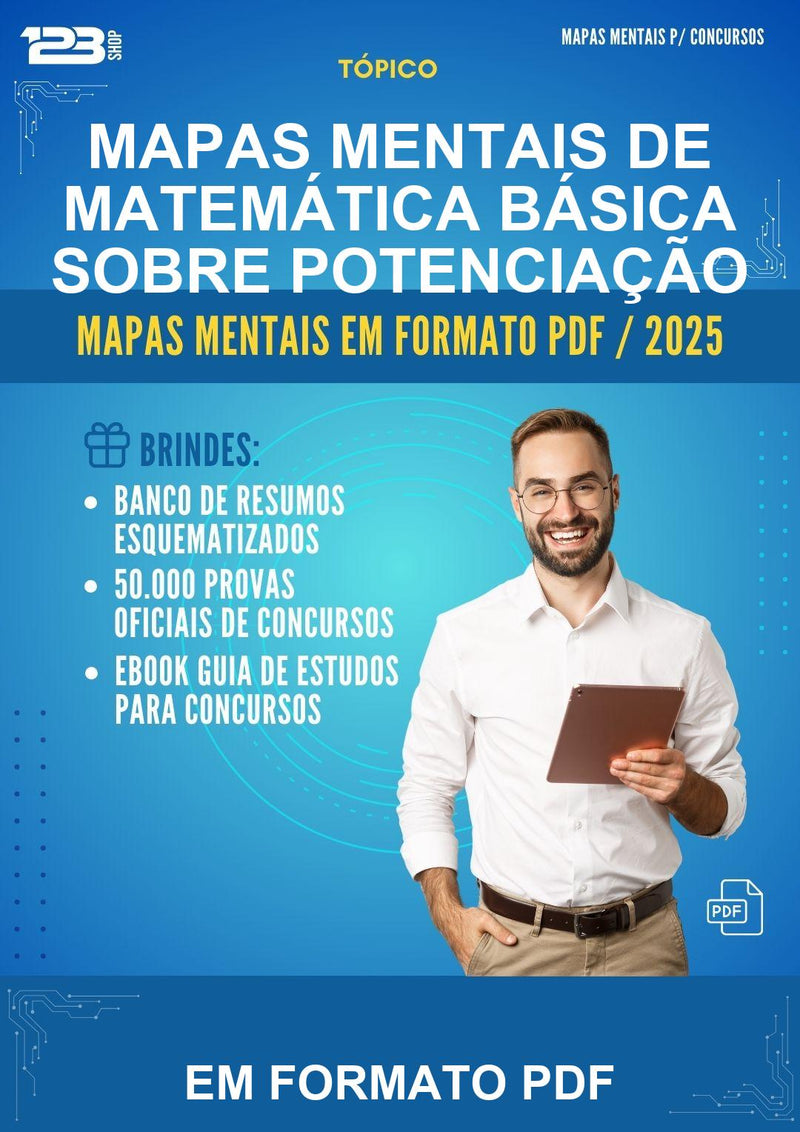 Mapas Mentais de Matemática Básica Sobre Potenciação - Em Formato Pdf