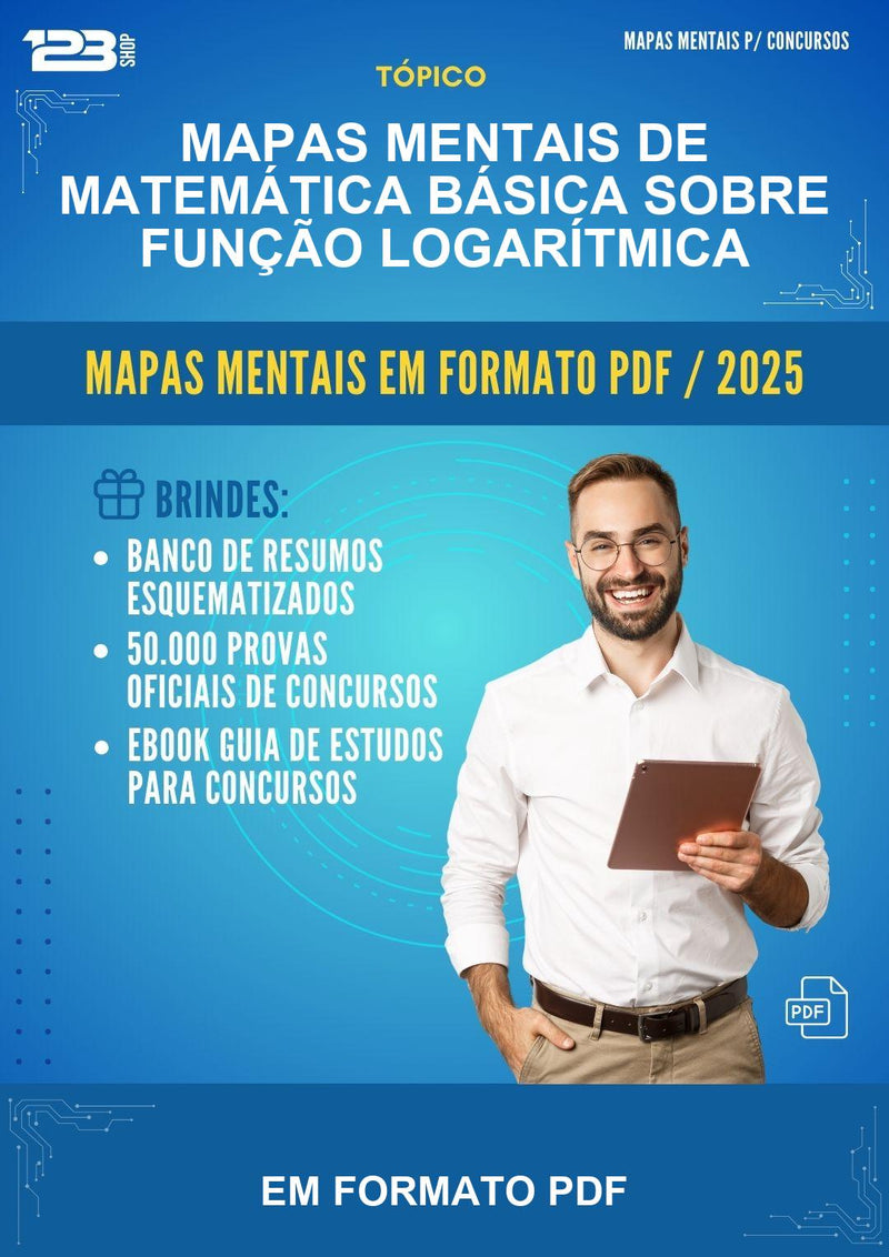 Mapas Mentais de Matemática Básica Sobre Função Logarítmica - Em Formato Pdf