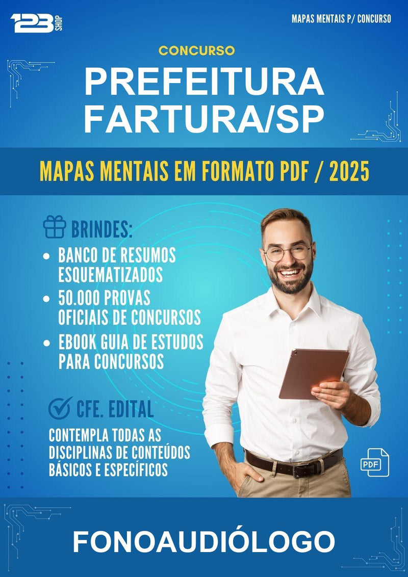 Mapas Mentais para o Concurso Prefeitura Fartura/SP para Fonoaudiólogo