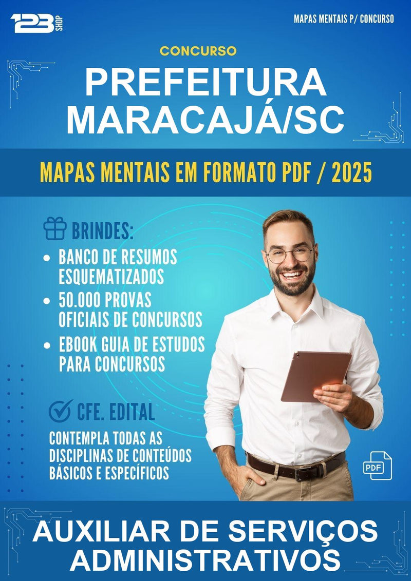 Mapas Mentais para o Concurso Prefeitura Maracajá/SC para Auxiliar de Serviços Administrativos
