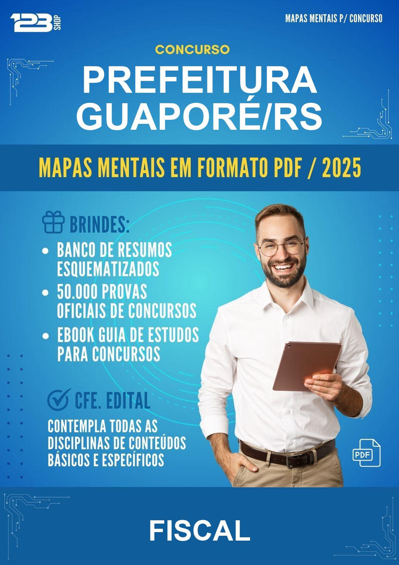 Mapas Mentais para o Concurso Prefeitura Guaporé/RS para Fiscal