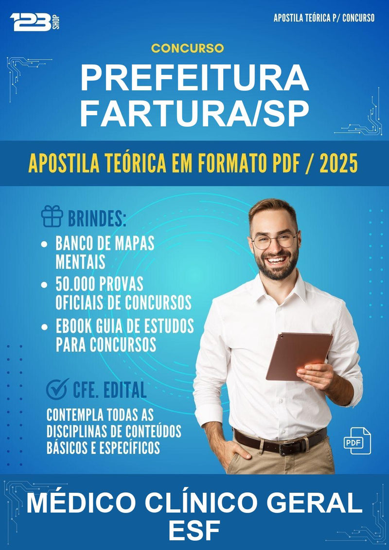 Apostila Teórica para o Concurso Prefeitura Fartura/SP para Médico Clínico Geral Esf
